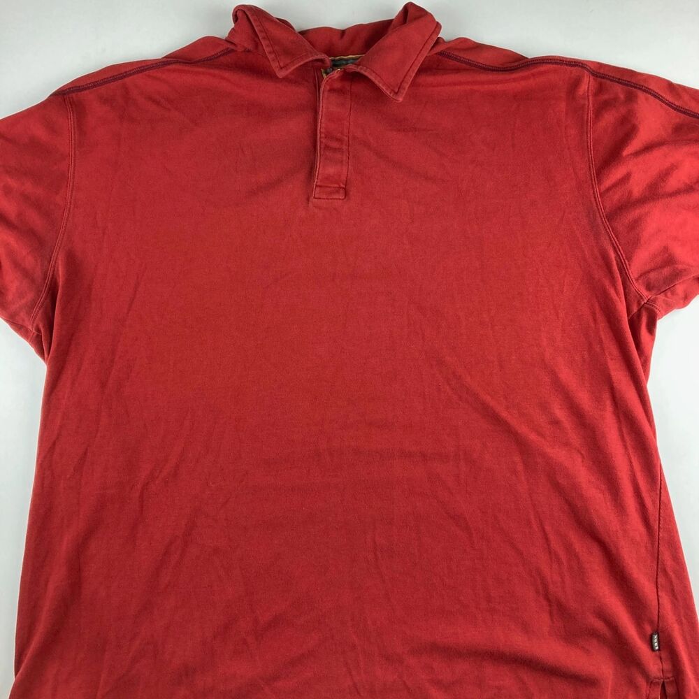 REI Mens XL Red Polo Shirt Organic Cotton Blend UPF 50+